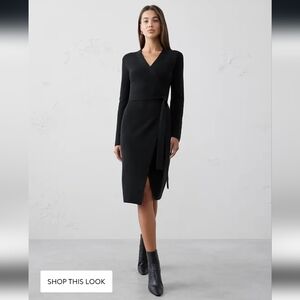 Banana Republic Wrap Knee Length Sweater Dress